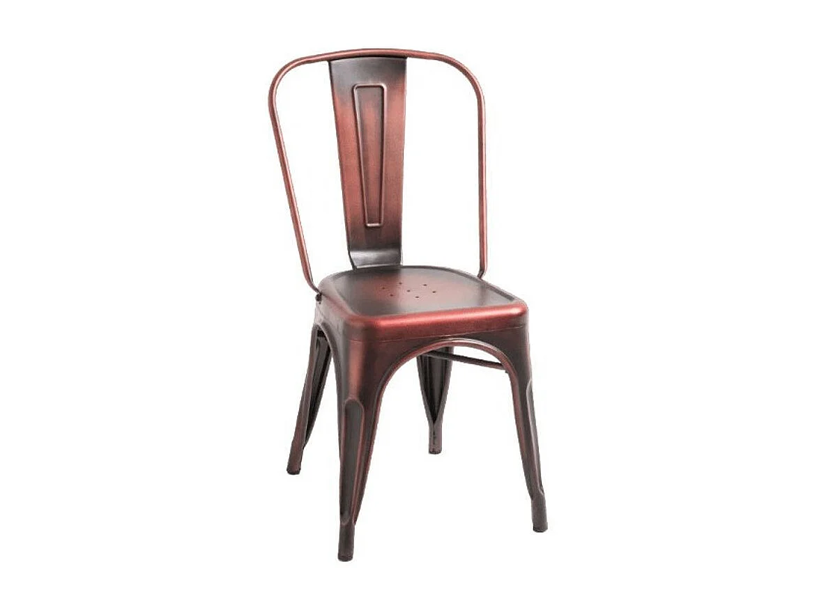 Chaise industrielle acier vintage Kontoir-Couleur Blanc