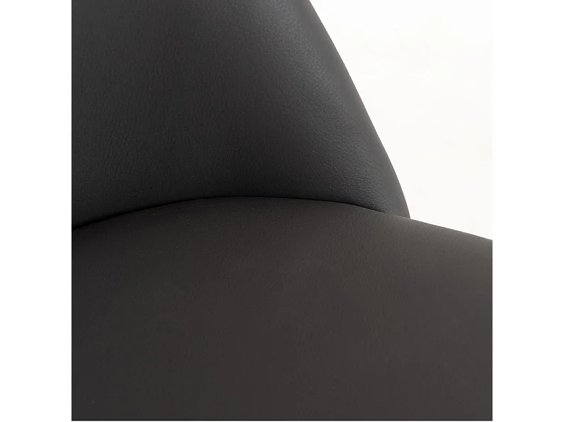 Lot de 2 chaises Kazon - Simili cuir élégant et pieds métal effet bois clair-Couleur Gris foncé