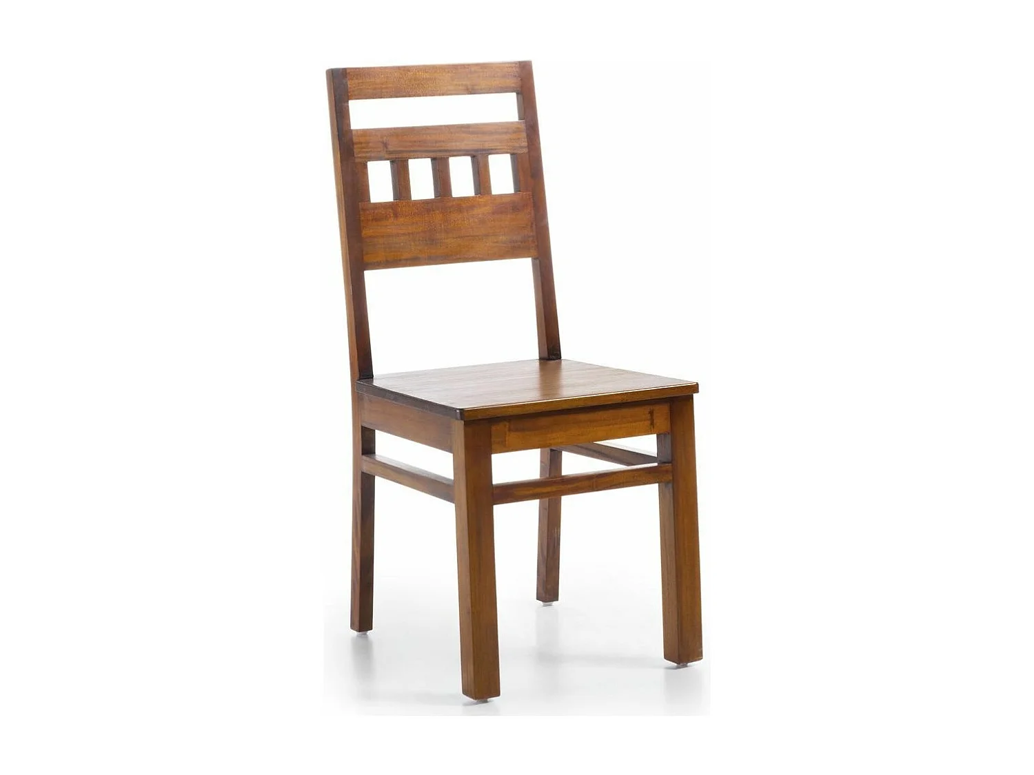 Chaise coloniale en bois massif d'acajou Falkane