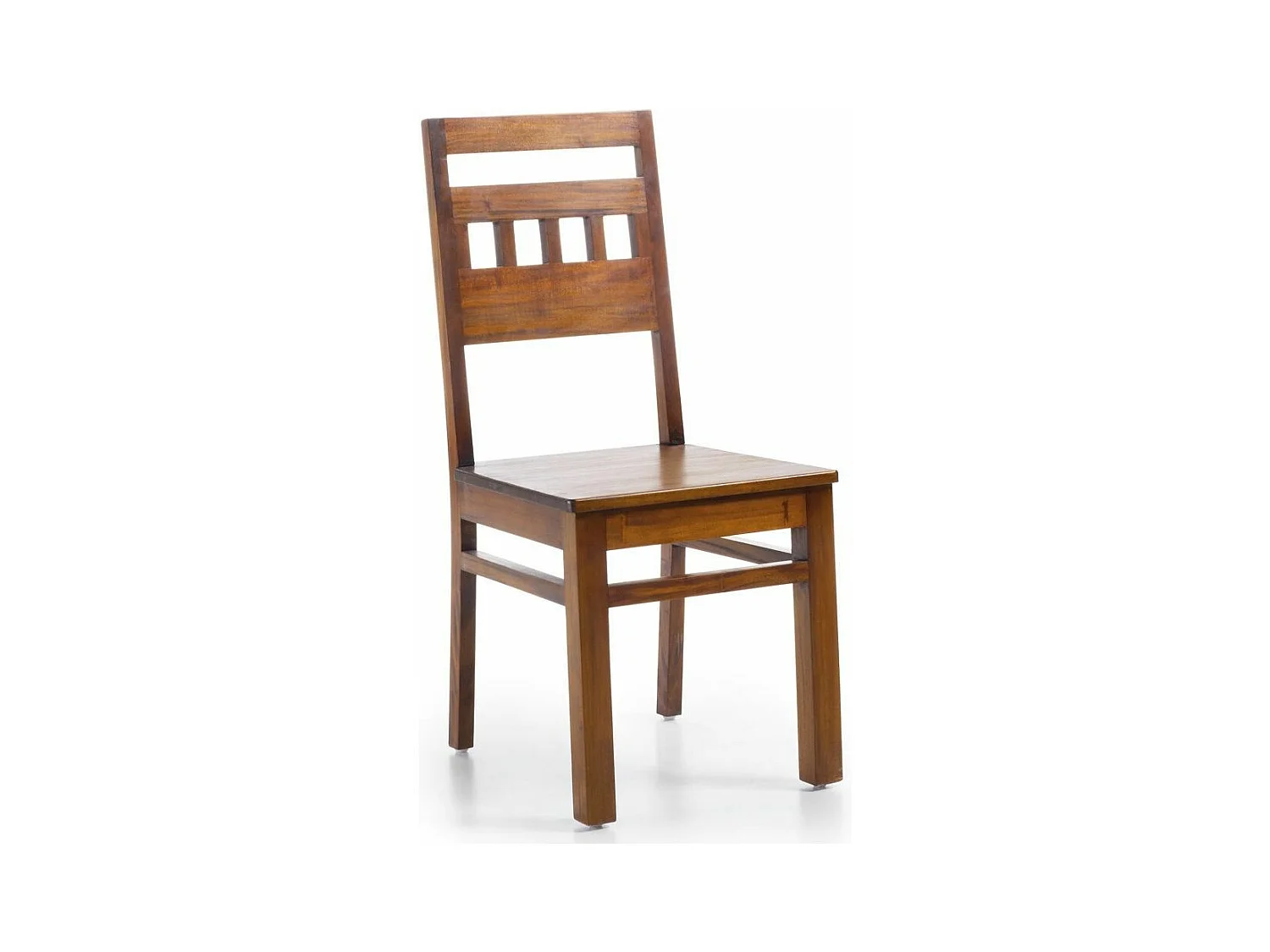 Chaise coloniale en bois massif d'acajou Falkane