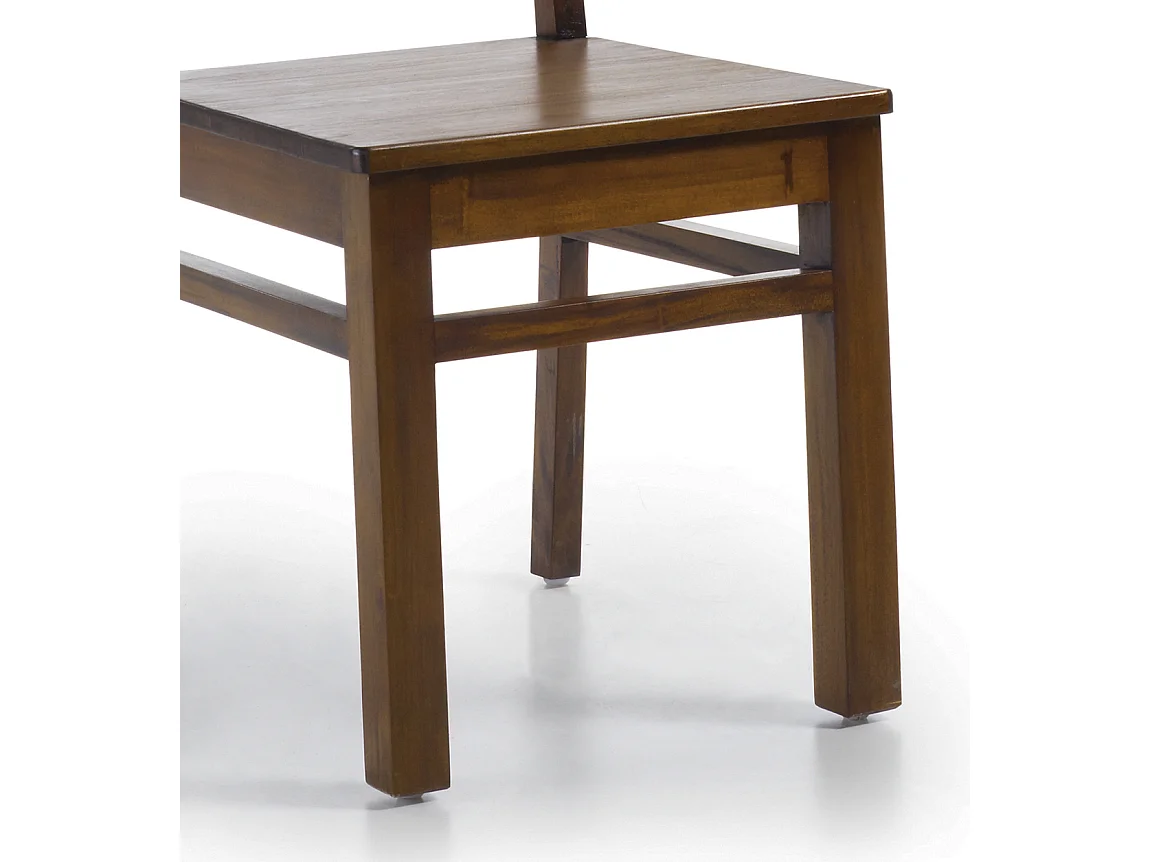 Chaise coloniale en bois massif d'acajou Falkane