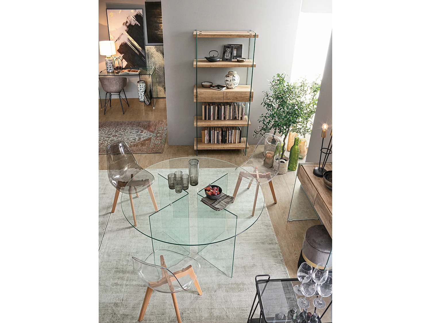 Chaise en polycarbonate transparent effet fumé Esia - Lot de 4