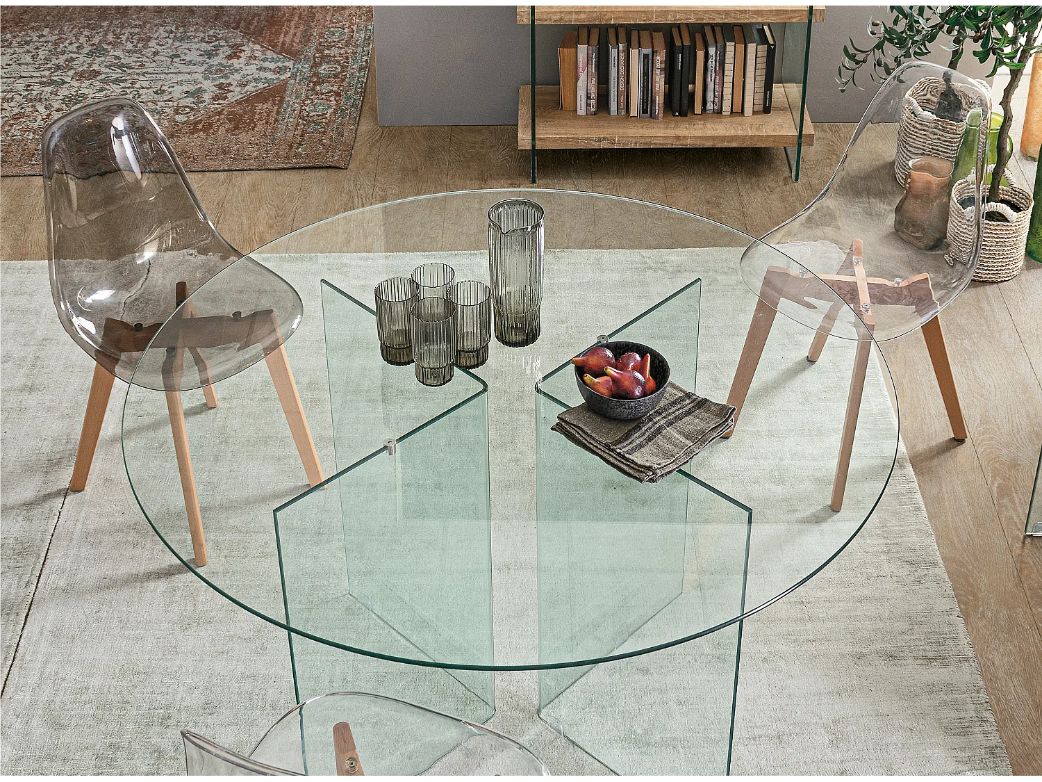 Chaise en polycarbonate transparent effet fumé Esia - Lot de 4