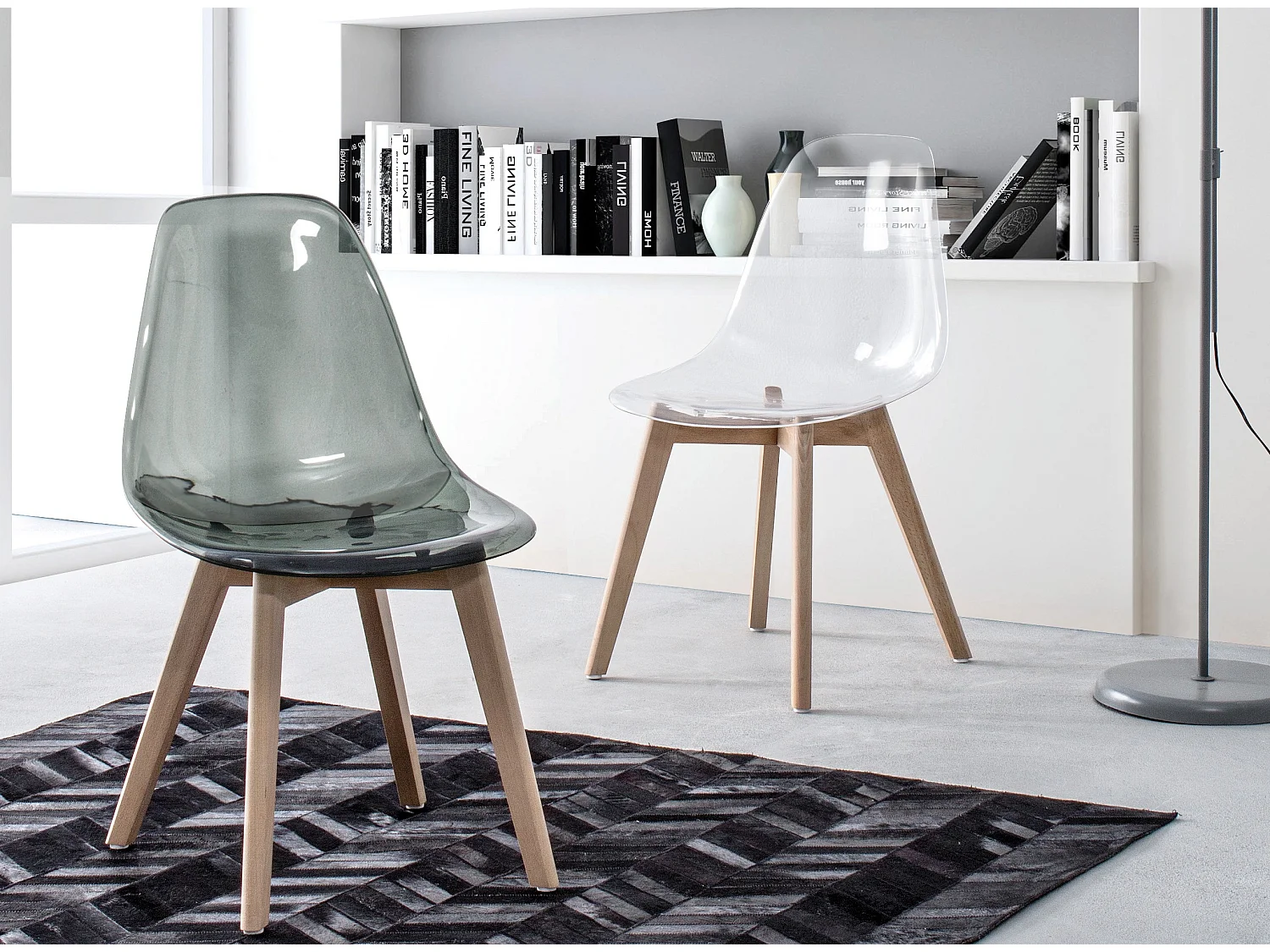 Chaise en polycarbonate transparent effet fumé Esia - Lot de 4