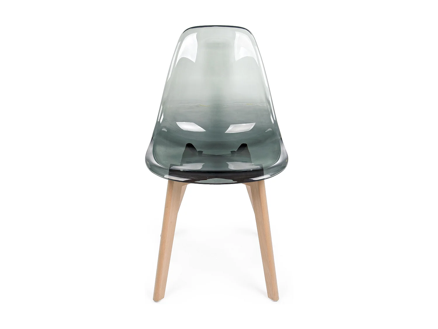 Esia stoel van transparant polycarbonaat met gerookt effect - Set van 4