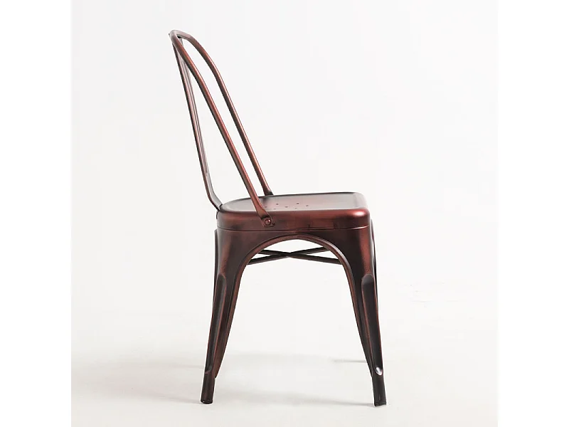 Chaise industrielle acier vintage Kontoir-Couleur Cuivre