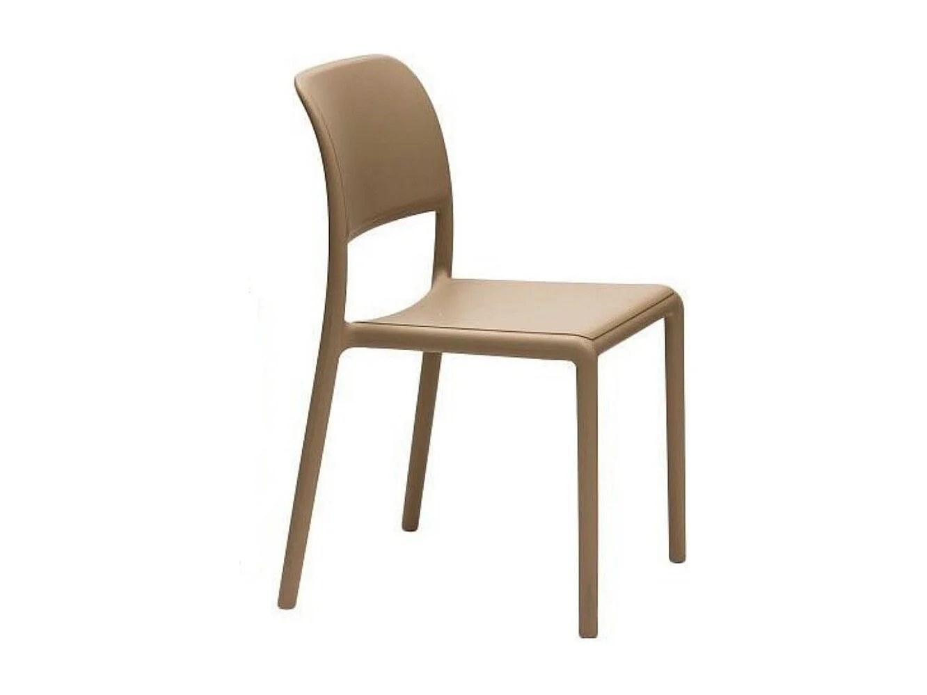 Chaise empilable design Lyvia - Lot de 4-Couleur Marron