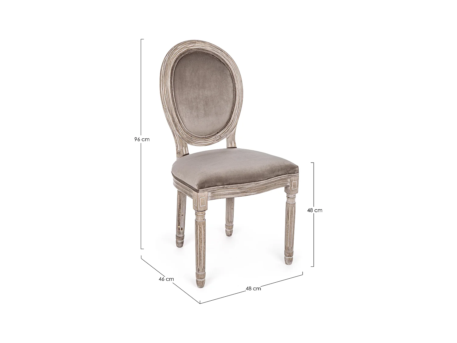 Conjunto de 2 sillas medallón de estilo Luis XVI – Elegancia y prestigio para su interior-Color Marrón claro