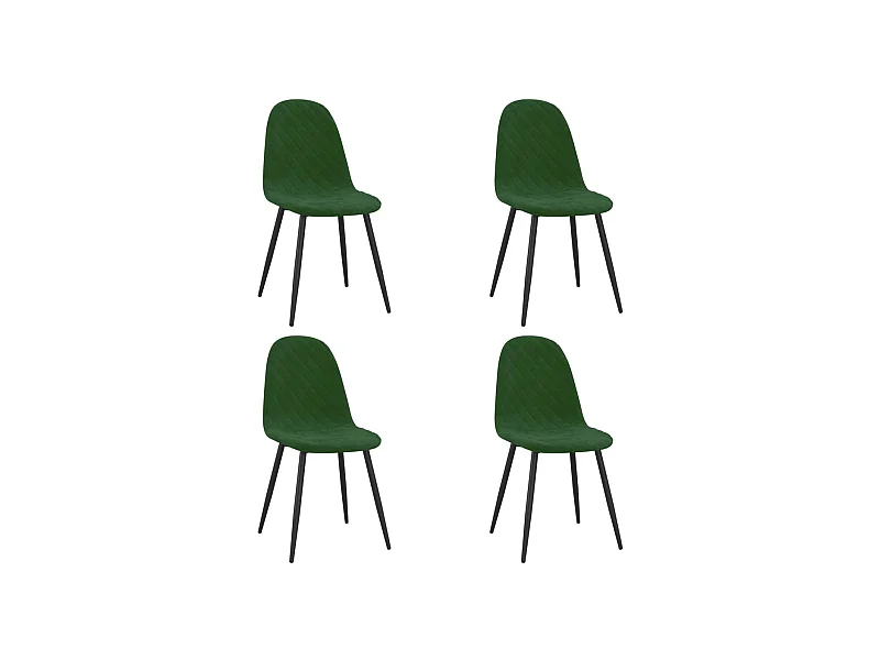 Chaises de salle à manger 4 pcs Vert foncé Velours 10