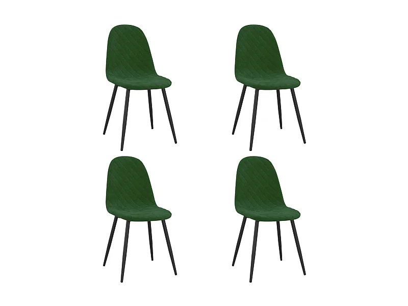 Chaises de salle à manger 4 pcs Vert foncé Velours 10