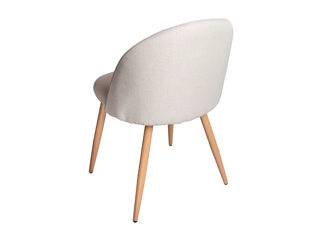 Lot de 2 chaises Kazon - Tissu élégant et pieds métal effet bois clair-Couleur Jaune