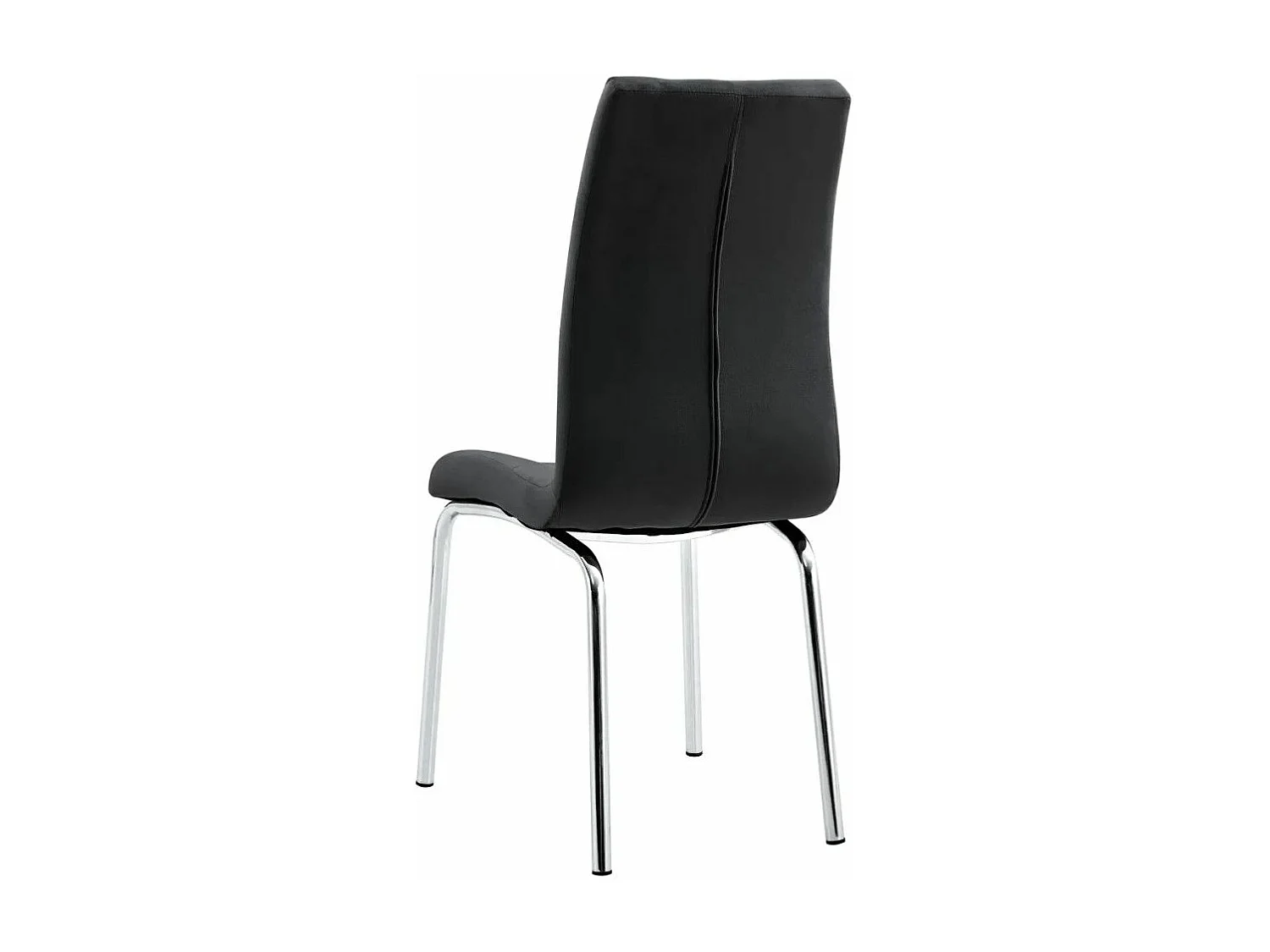 Lot de 6 chaises Maeva - Modernes en velours et pieds métal chromé-Couleur Noir