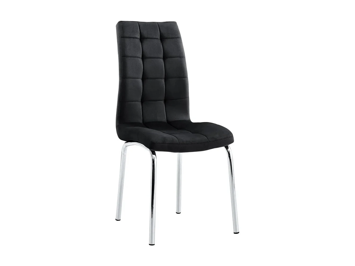 Lot de 6 chaises Maeva - Modernes en velours et pieds métal chromé-Couleur Noir