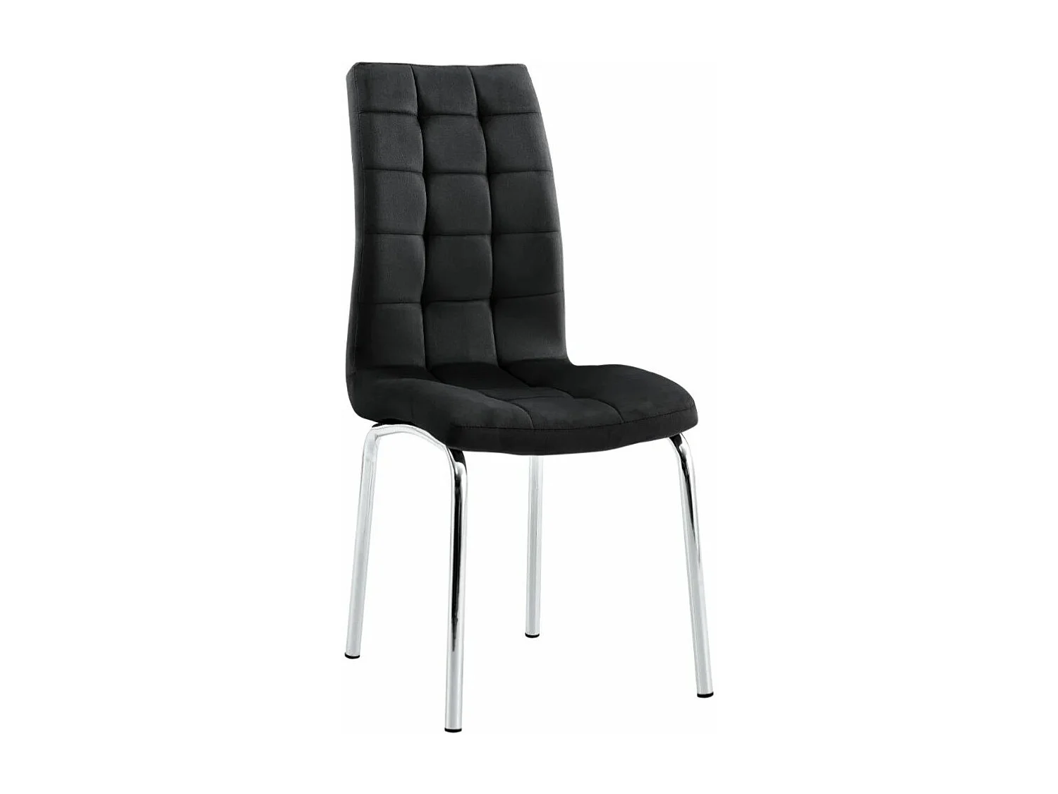Lot de 6 chaises Maeva - Modernes en velours et pieds métal chromé-Couleur Noir