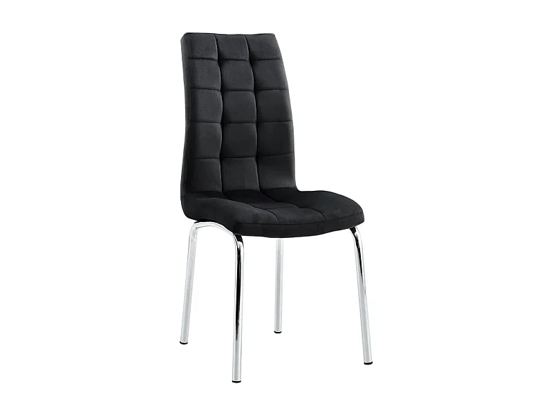 Lot de 6 chaises Maeva - Modernes en velours et pieds métal chromé-Couleur Noir