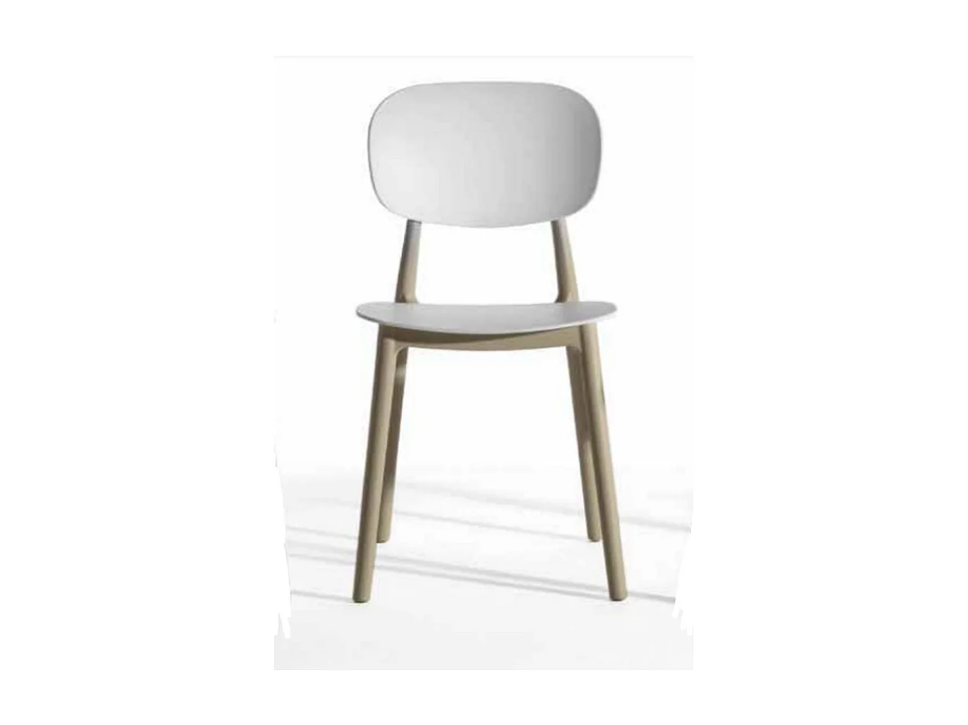 Chaise polyvalente en polypropylène Klaza - Lot de 4-Couleur Blanc/Beige