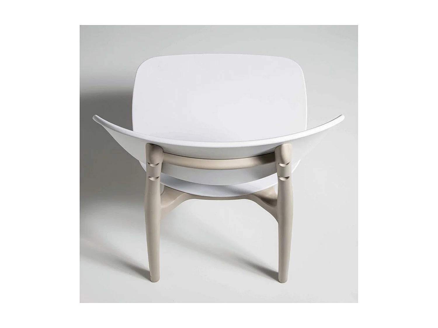 Chaise polyvalente en polypropylène Klaza - Lot de 4-Couleur Blanc/Beige