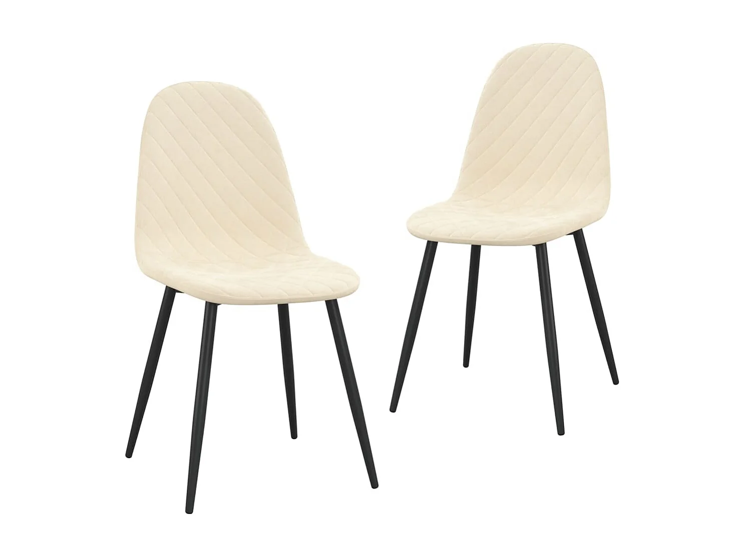 Chaises de salle à manger 2 pcs Blanc crème Velours