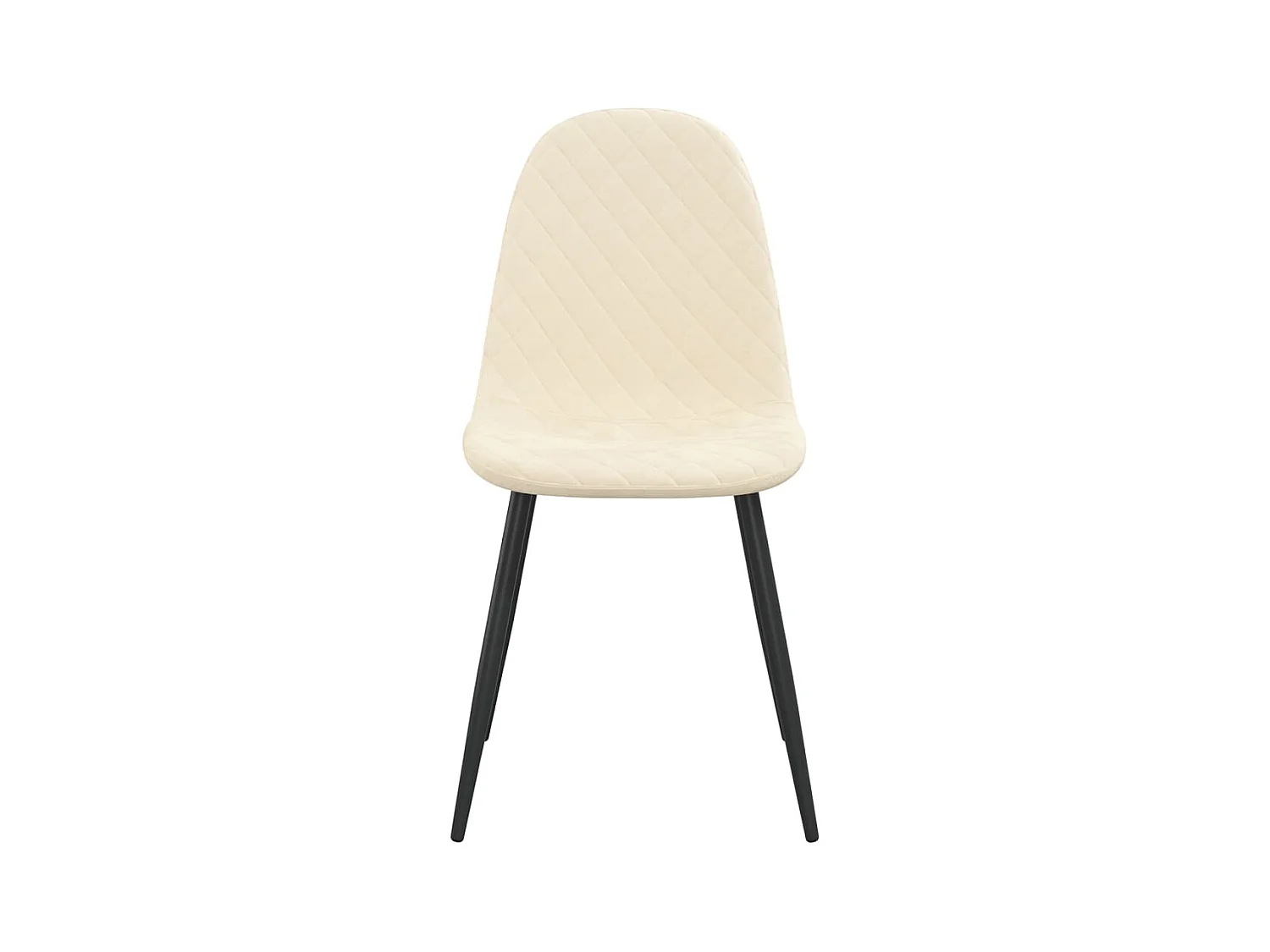 Chaises de salle à manger 2 pcs Blanc crème Velours