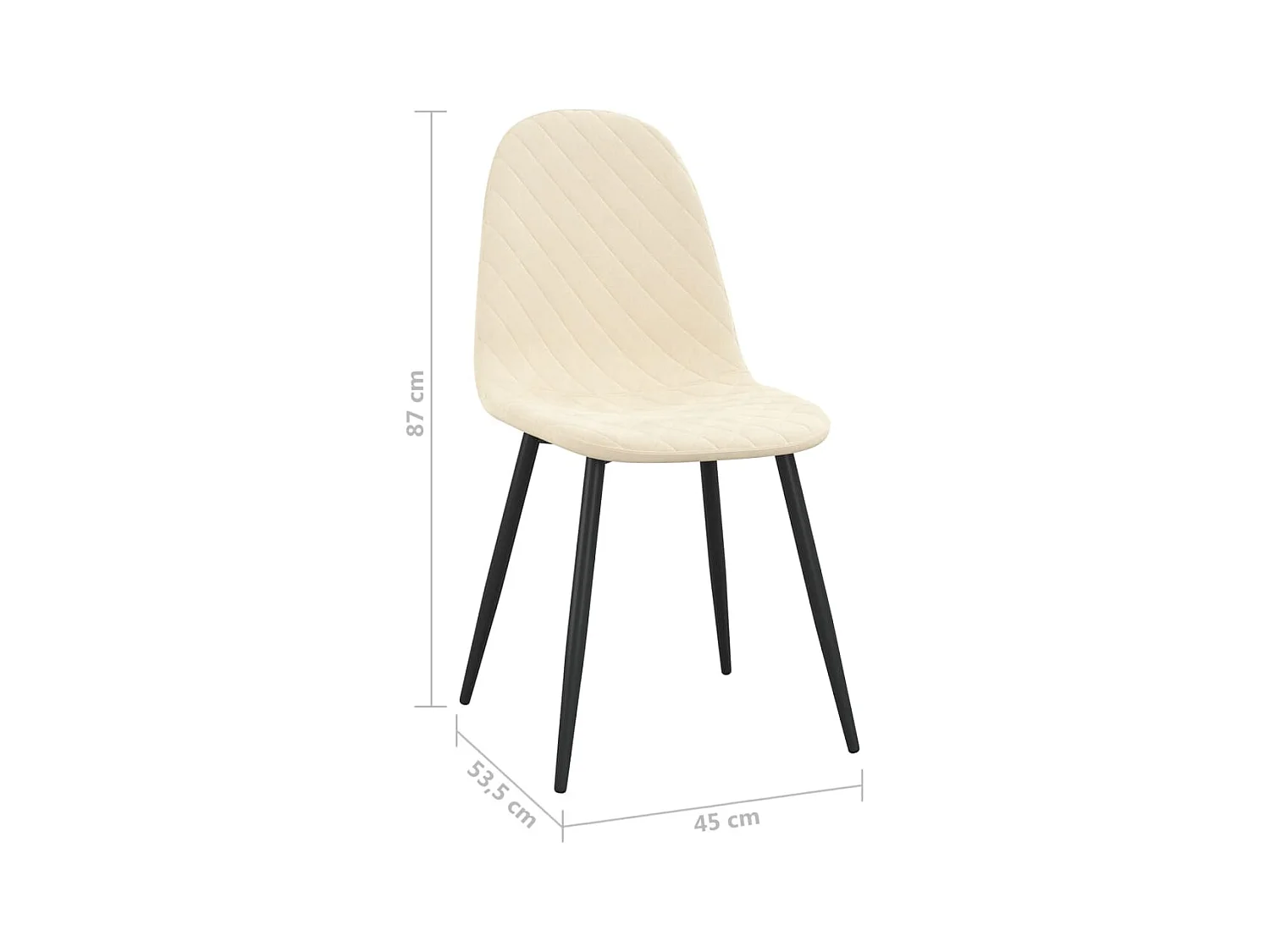 Eetkamerstoelen 2 st fluweel crèmewit