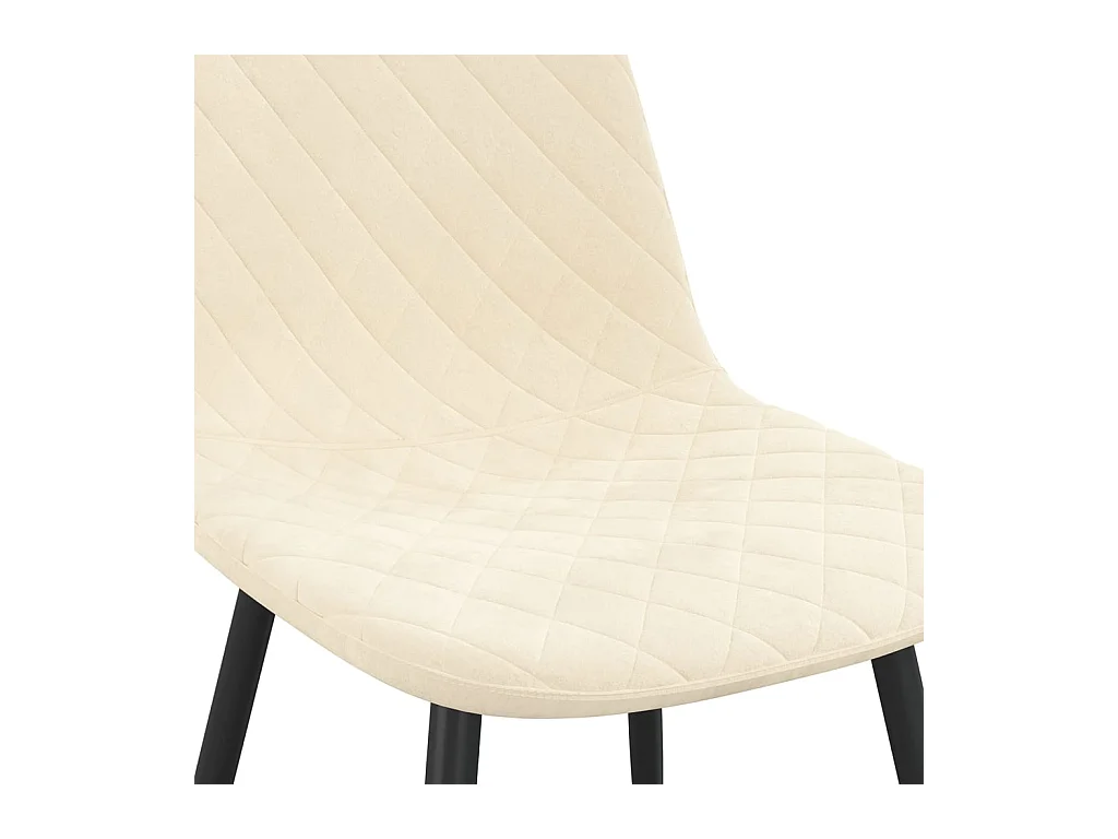 Eetkamerstoelen 2 st fluweel crèmewit