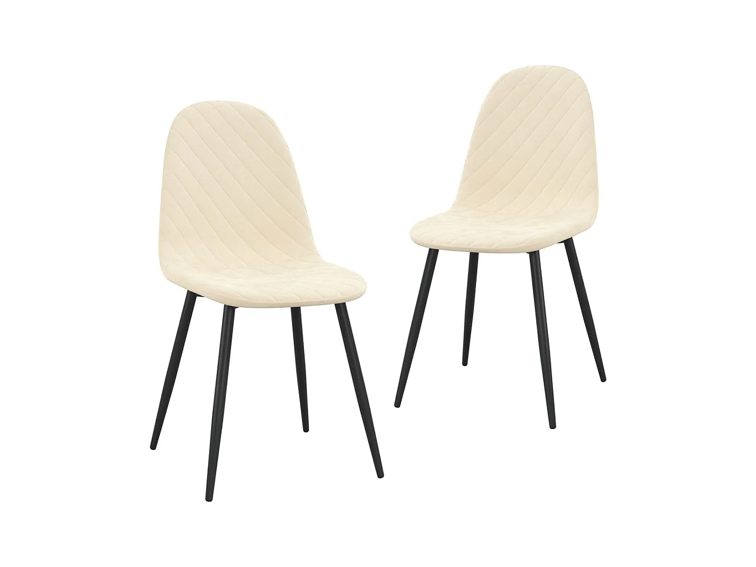 Eetkamerstoelen 2 st fluweel crèmewit