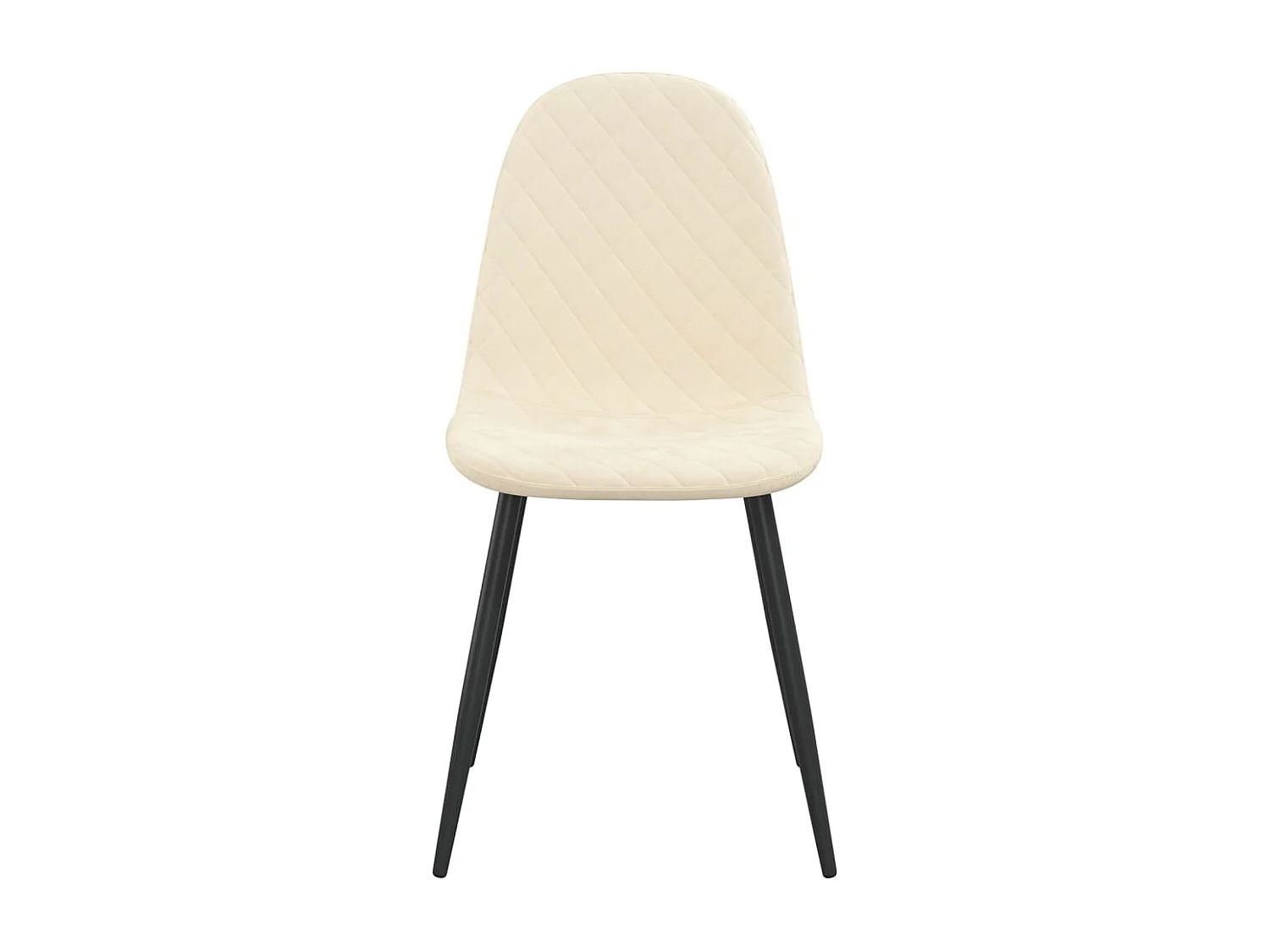 Chaises de salle à manger 2 pcs Blanc crème Velours