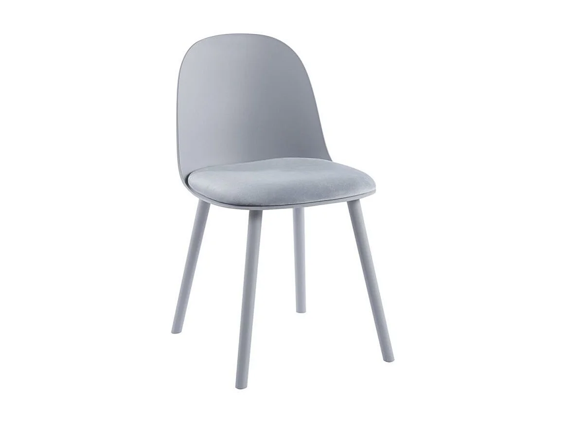 Silla Kalipo con cojín de asiento de terciopelo - Comodidad y modernidad-Color Gris claro