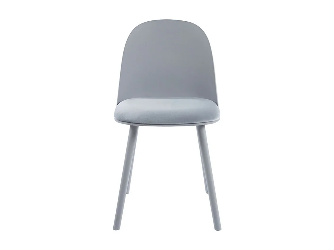 Silla Kalipo con cojín de asiento de terciopelo - Comodidad y modernidad-Color Gris claro