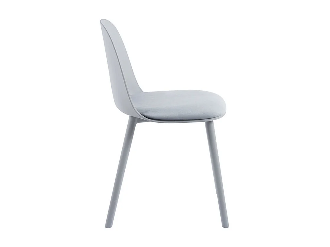 Silla Kalipo con cojín de asiento de terciopelo - Comodidad y modernidad-Color Gris claro