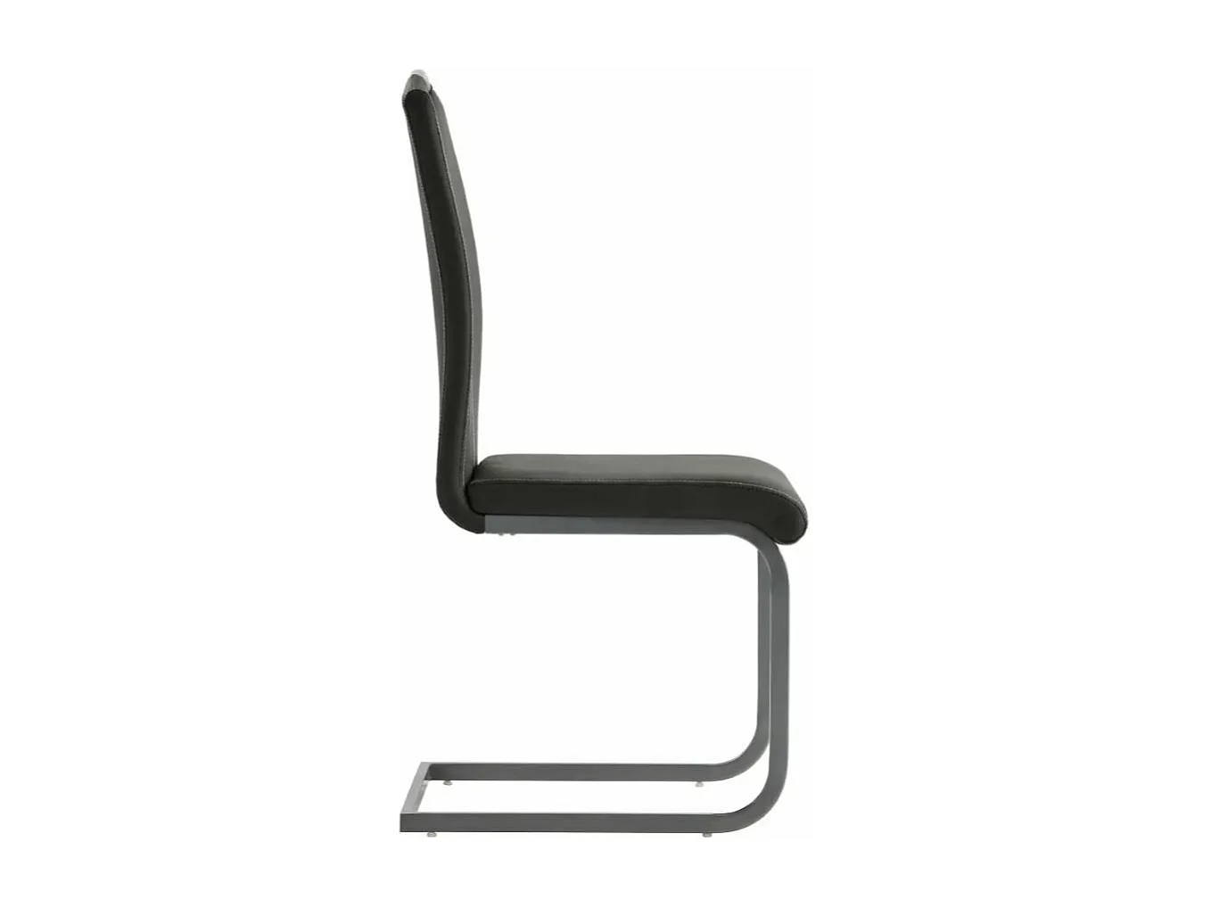 Chaise similicuir gris et pieds métal chromé Mikarelane - Lot de 4