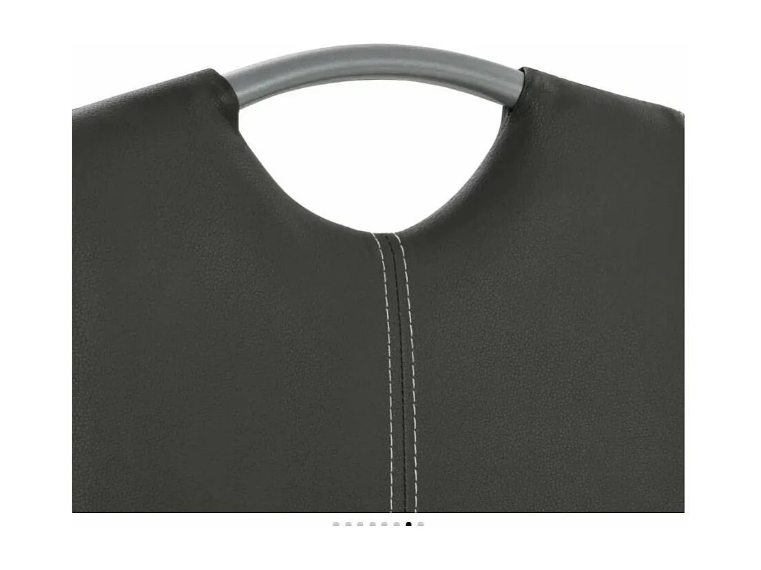 Chaise similicuir gris et pieds métal chromé Mikarelane - Lot de 4