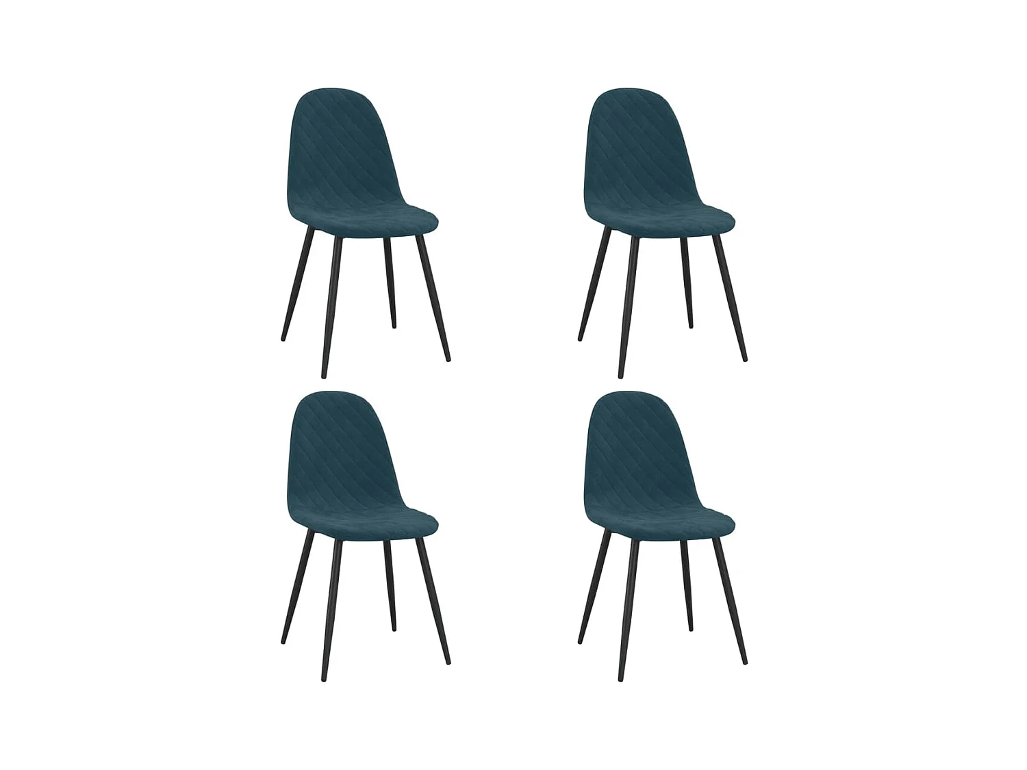Chaises de salle à manger 4 pcs Bleu Velours 4