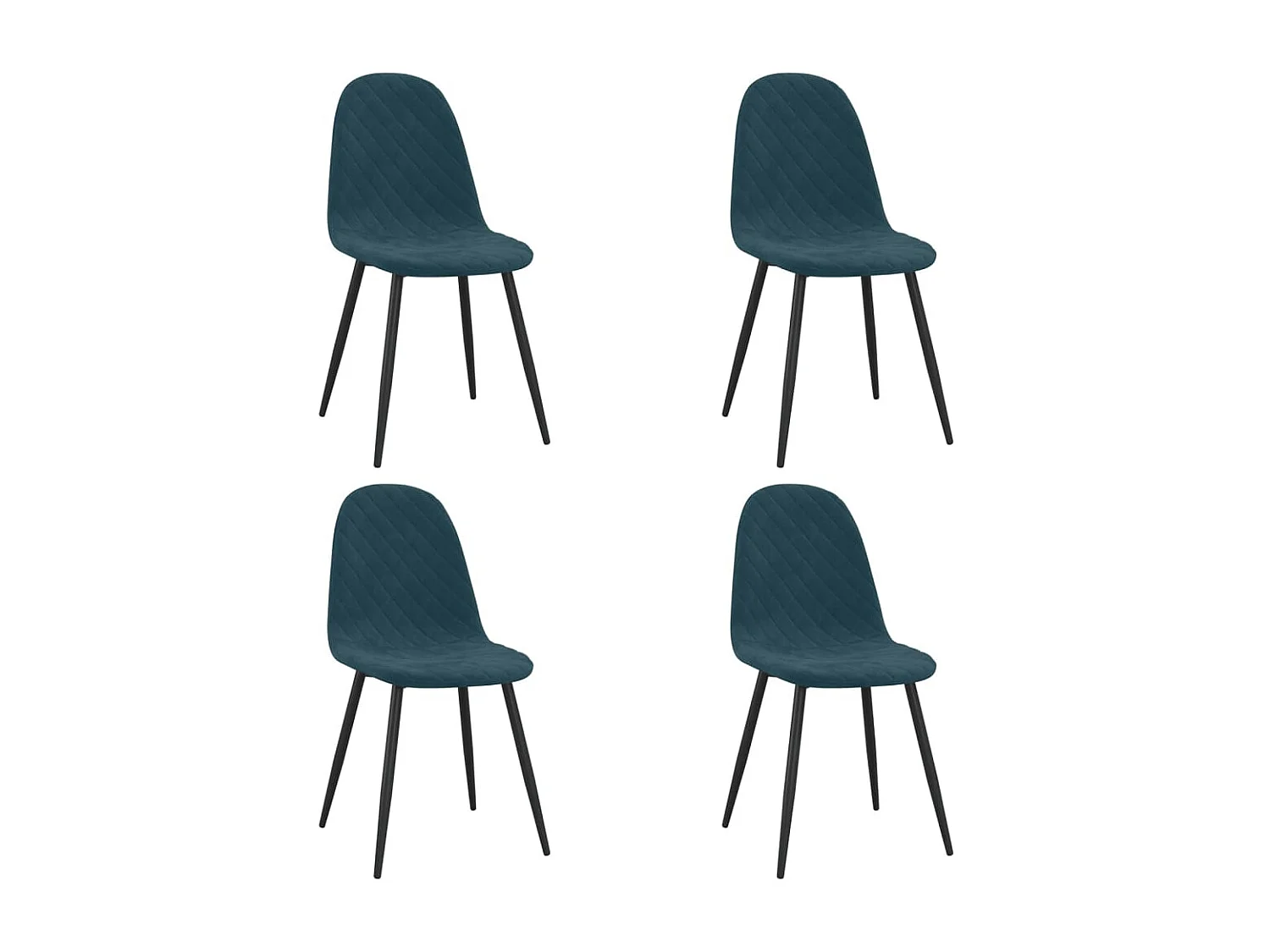 Chaises de salle à manger 4 pcs Bleu Velours 4