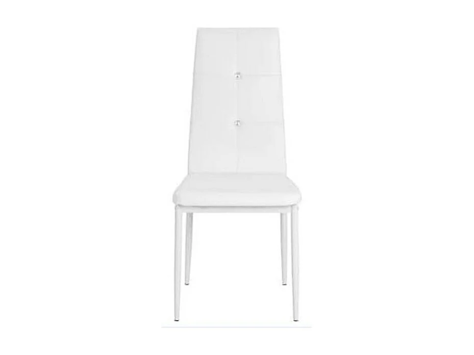 Chaise à manger similicuir blanc et pieds métal noir Mikarel - Lot de 6