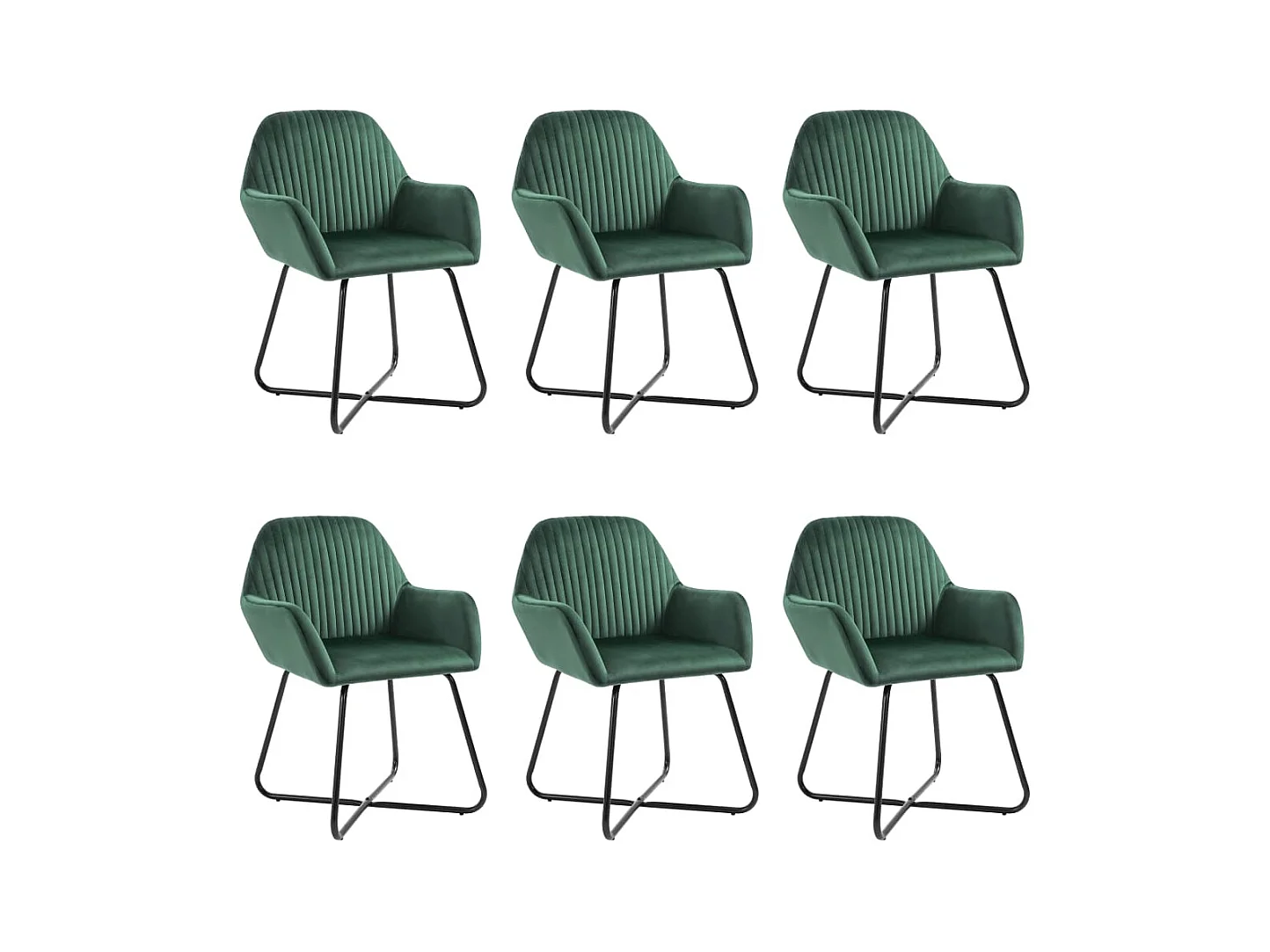 Chaises de salle à manger 6 pcs Vert Velours 2