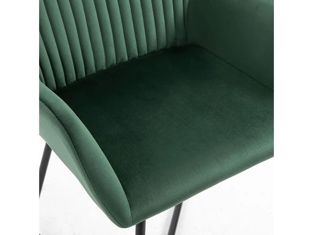 Chaises de salle à manger 6 pcs Vert Velours 2