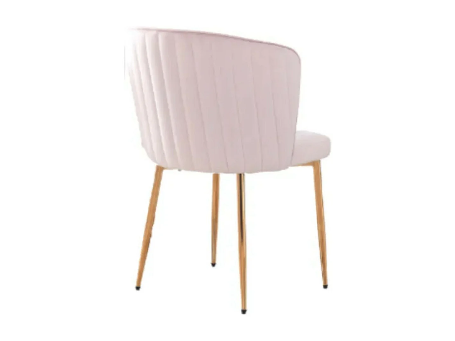 Lot de 4 chaises en velours et pieds métal doré Komi-Couleur Rose clair