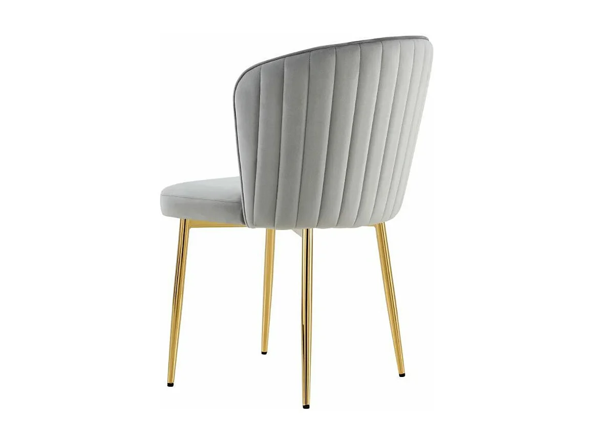 Lot de 4 chaises en velours et pieds métal doré Komi-Couleur Rose clair