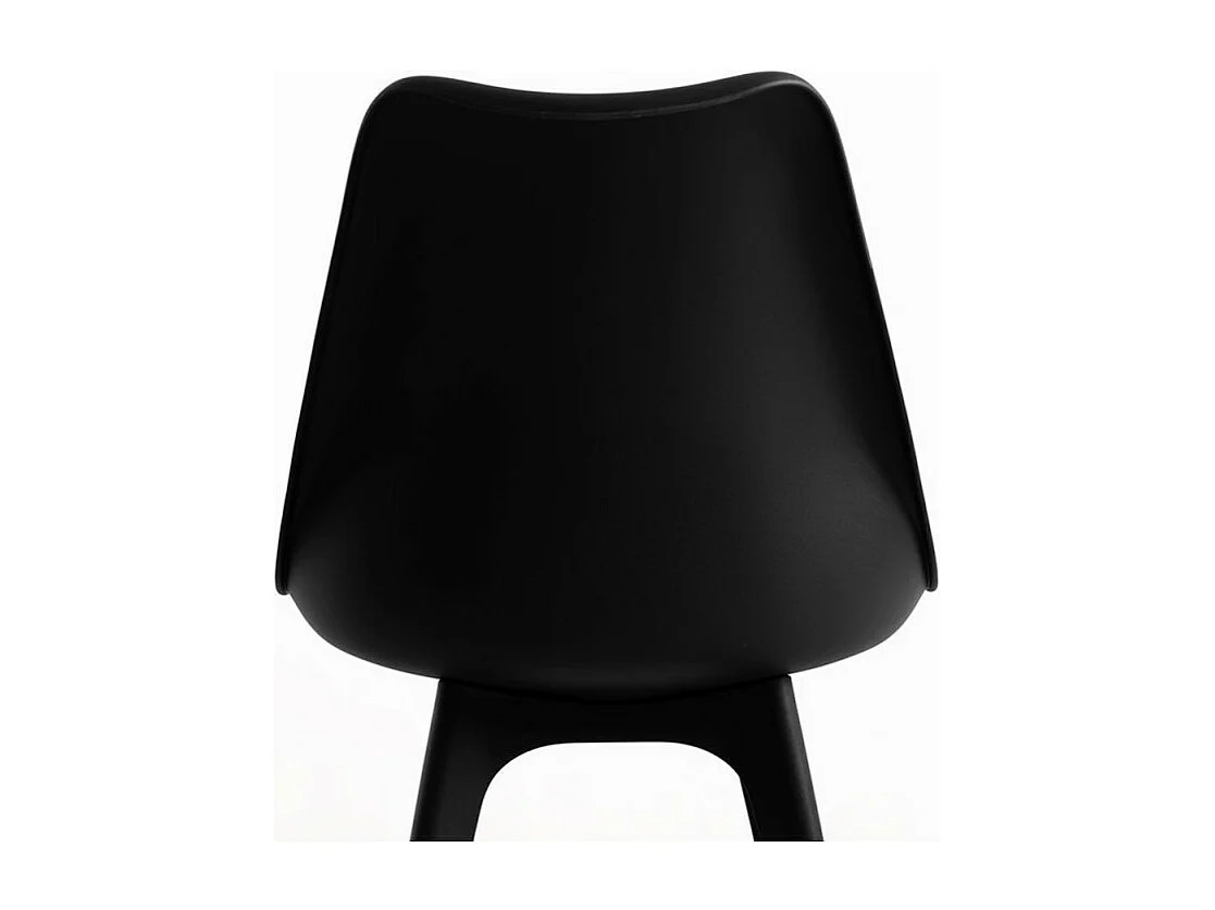 Silla moderna Arko de polipropileno y cojín de asiento de piel sintética negra