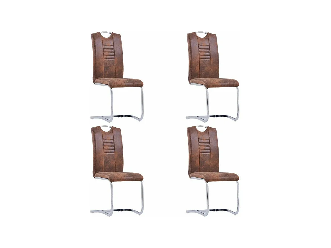 Eetkamerstoelen 4 st kunstsuède bruin