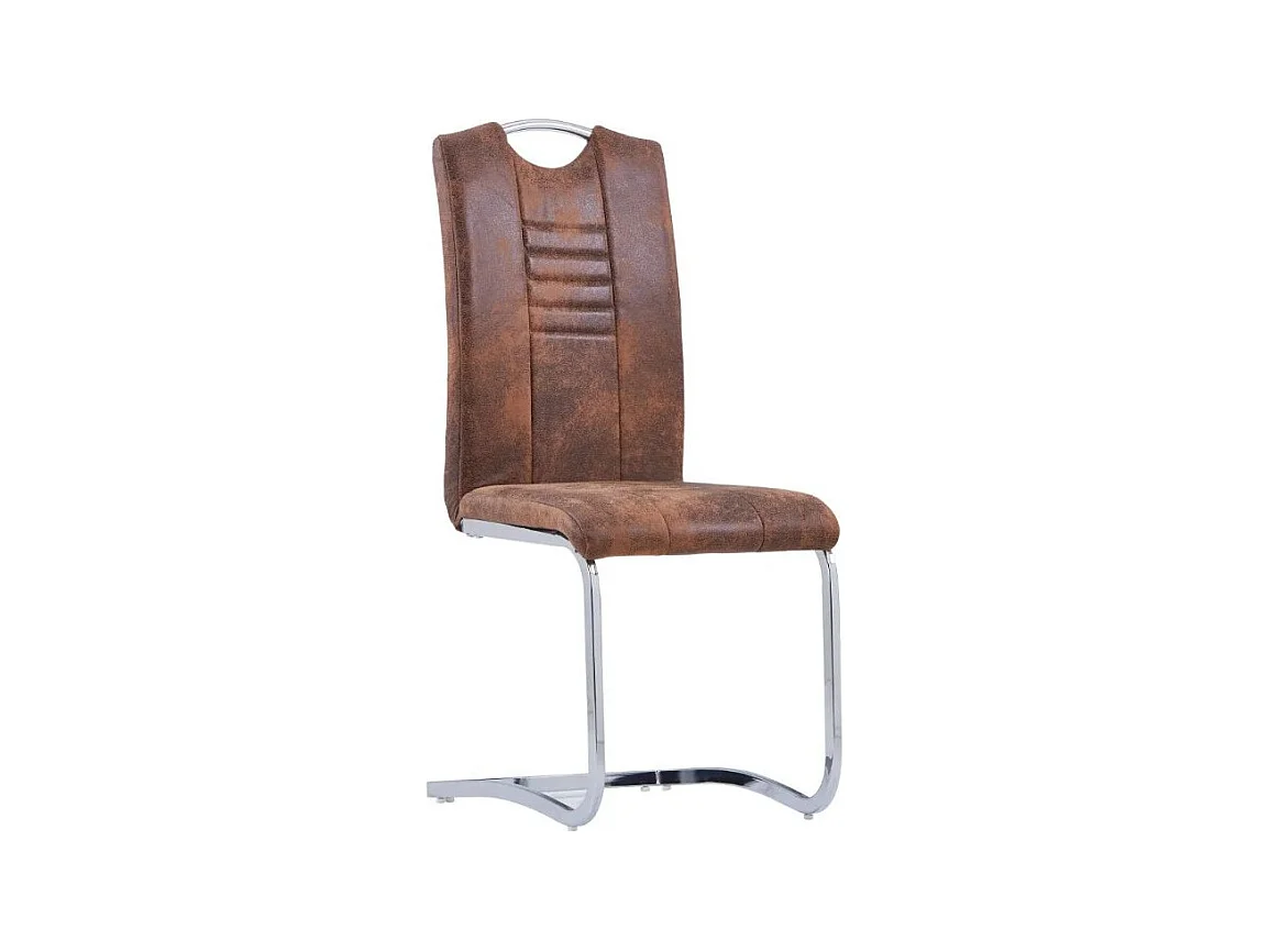 Eetkamerstoelen 4 st kunstsuède bruin
