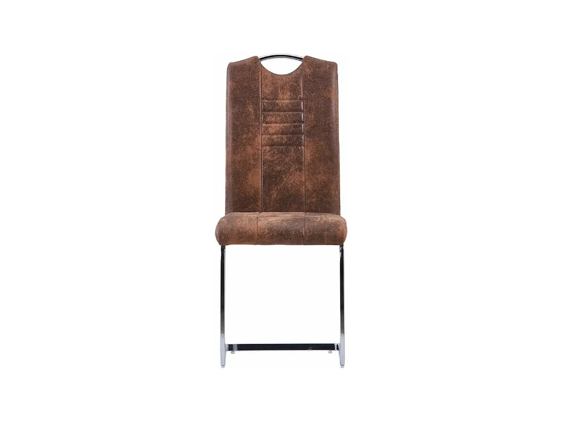 Eetkamerstoelen 4 st kunstsuède bruin