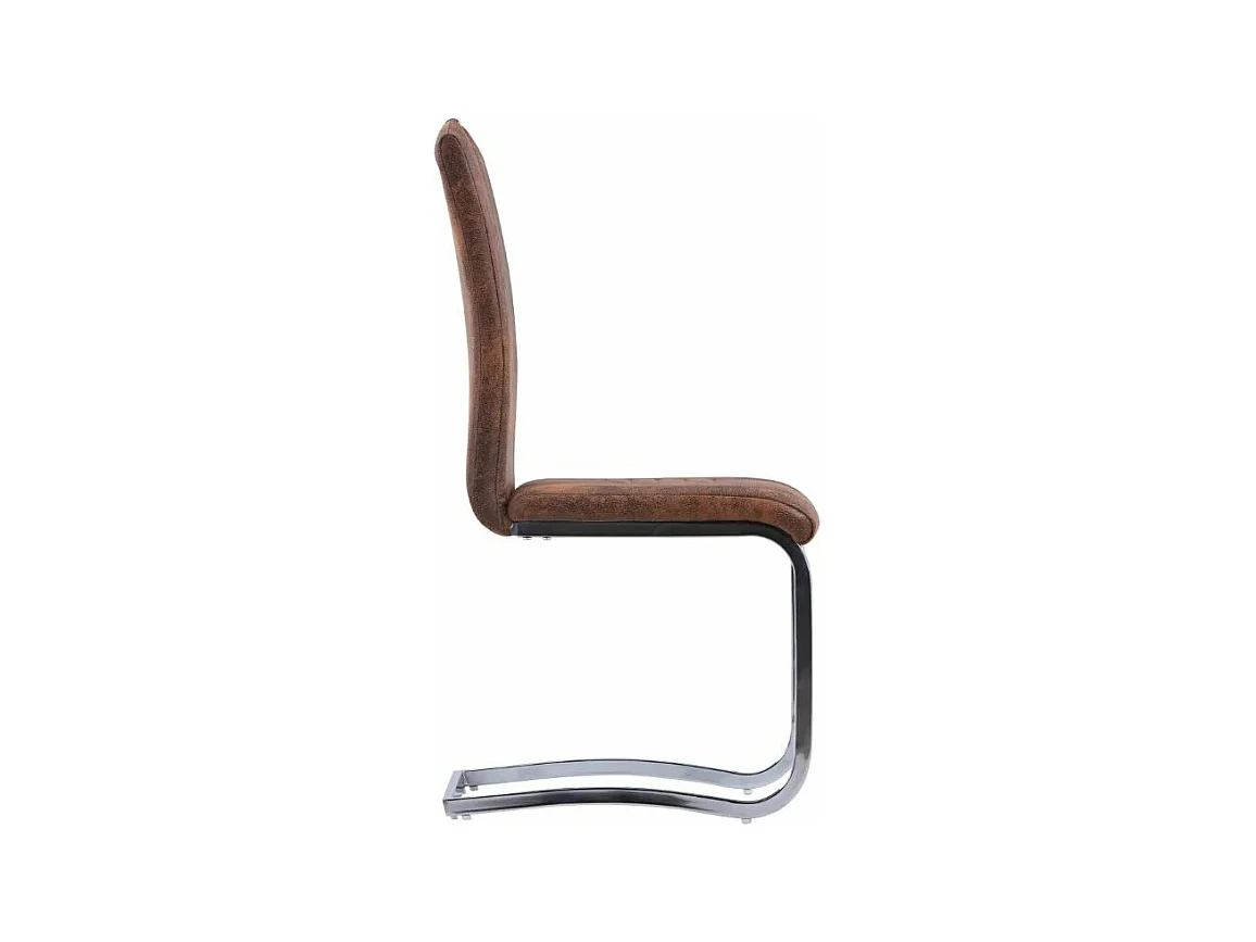 Eetkamerstoelen 4 st kunstsuède bruin