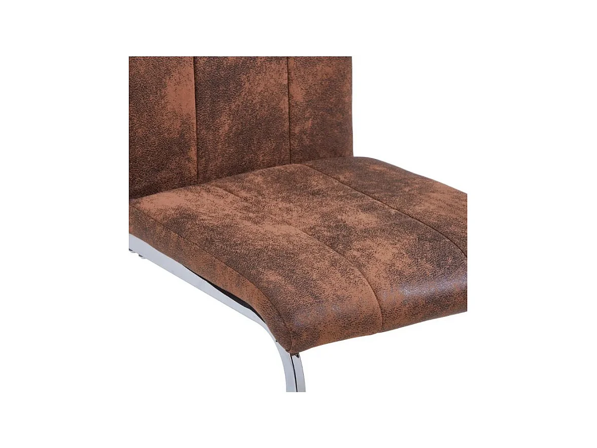 Eetkamerstoelen 4 st kunstsuède bruin