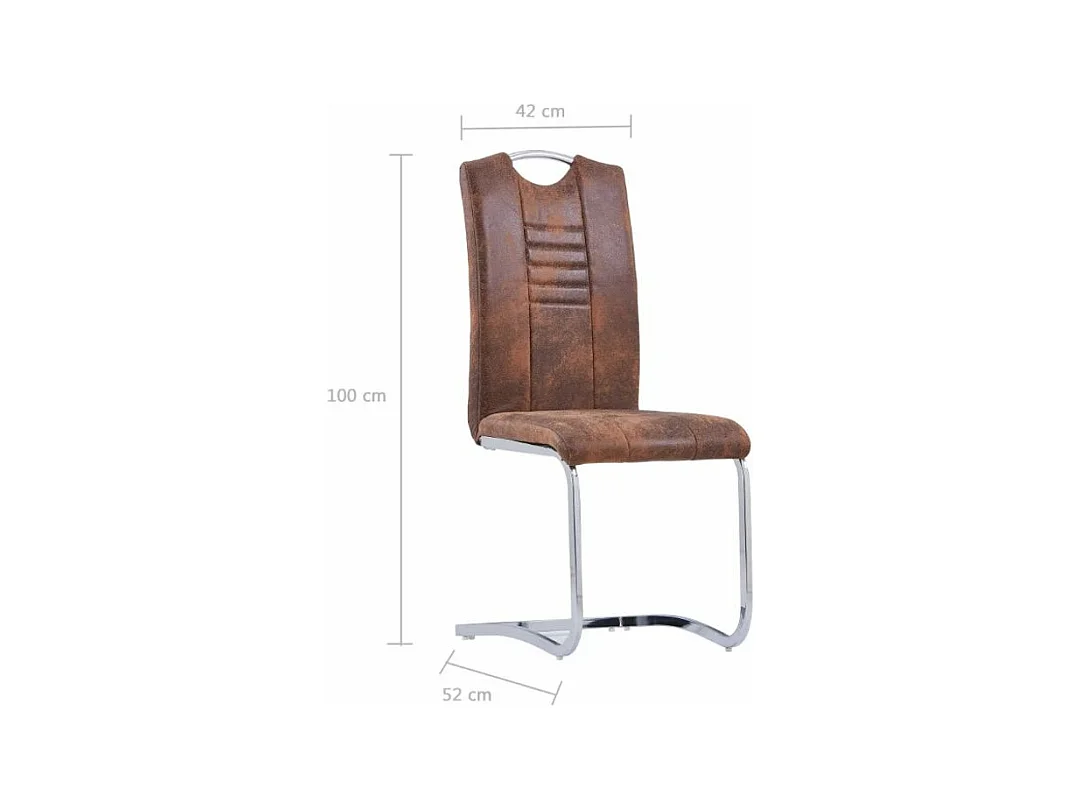 Eetkamerstoelen 4 st kunstsuède bruin