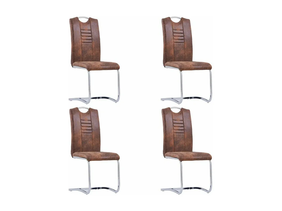 Eetkamerstoelen 4 st kunstsuède bruin