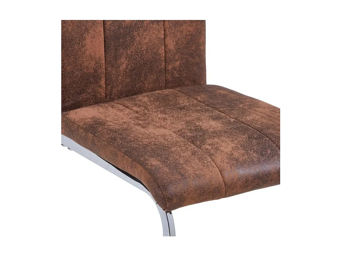 Eetkamerstoelen 4 st kunstsuède bruin