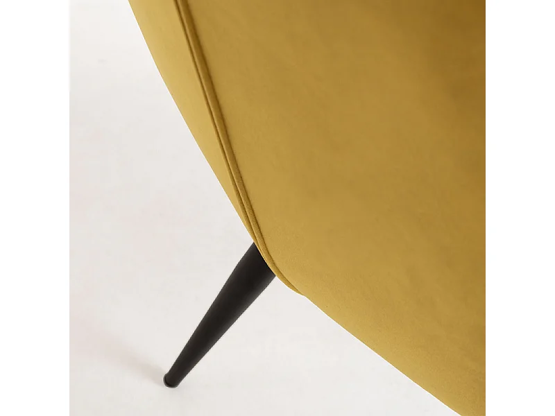 Chaise velours jaune et pieds métal noir Zonky - Lot de 2