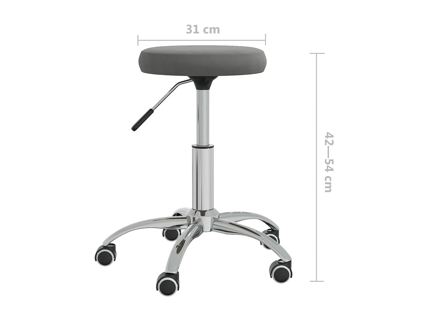 Chaise de salle à manger Gris foncé Velours 6